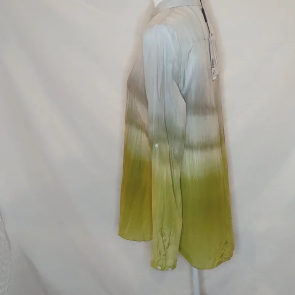 Elie Tahari gray and green light weigh blouse, top - Picture 3 of 11
